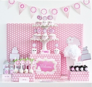 Baby Shower favors Cake Mod Pink party kit